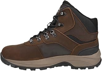 HI-TECAltitude VI I WP Leather Waterproof Men's Hiking Boots, Work Boots for Men, Outdoor Trekking Trail and Backpacking Shoes with Michelin Rubber Outsoles - Black or Brown, Medium or Extra Wide