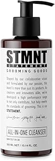 STMNT Grooming Goods All-In-One Daily Cleanser | SLS/SLES Sulfates Free | Extra Caring Formula w/Activated Charcoal & Menthol 300ml