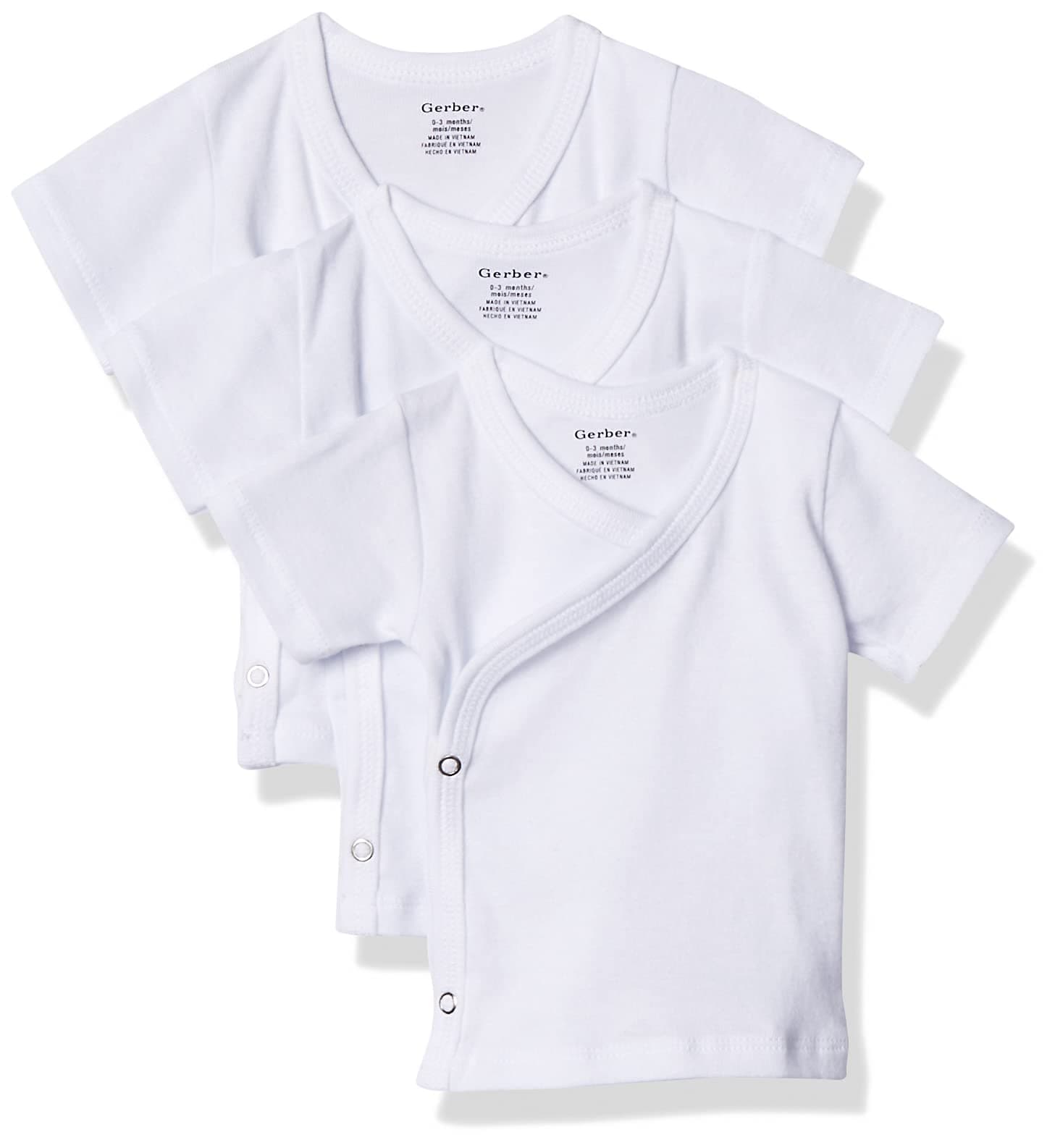 Baby 3-Pack Short-Sleeve Side-snap Shirt