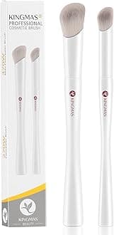 KINGMAS Angled Concealer Brush, Kabuki Under Eye Makeup Brush Small Precision Face Blending Brush for Liquid, Cream, Blush Buffing Stippling (270W/370W)