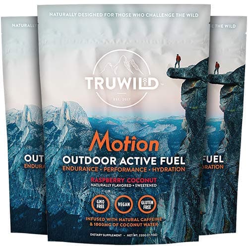 TruWild Motion 3 Pack, All Natural Plant Based Vegan Pre Workout Powder for Men & Women, Clean Energy Supplement with Electrolytes, Increased VO2 Max, No Chemicals, Fillers or Synthetic Stimulants