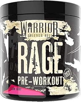 Warrior Rage Pre Workout Powder 392g - High Caffeine Energy & Focus - 45 Servings - Energy Burst | Warrior Supplements