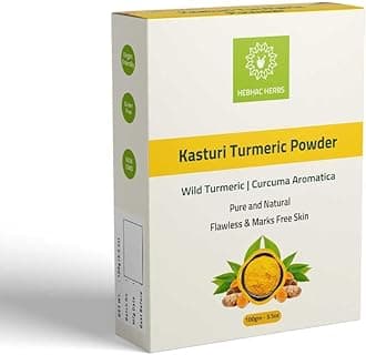 Kasthuri Manjal Powder for Skin and Face Care| 100g - 3.5oz | Wild Turmeric powder | Curcuma Aromatica | Cosmetic-Grade Powder for Face, Skin By Hebhac Herbals