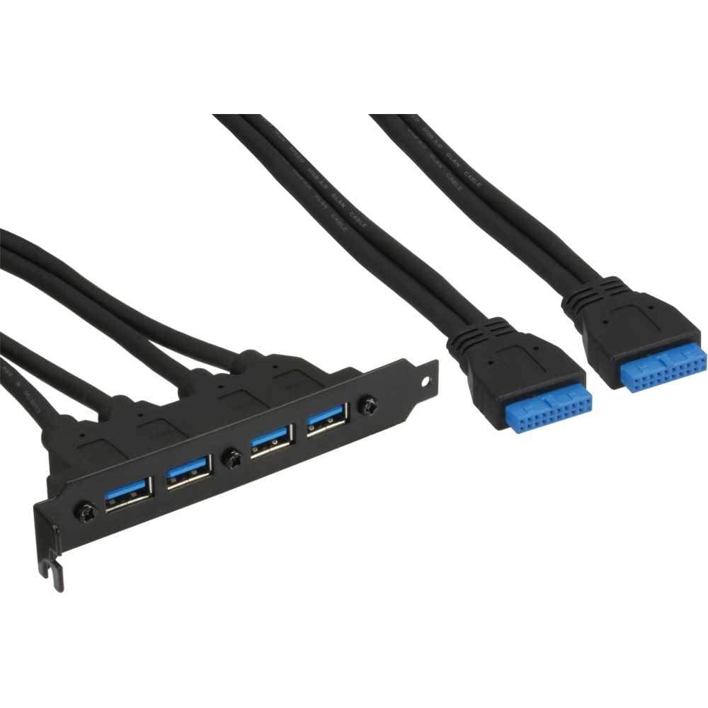 Inline USB 3.0 Slot Bracket 4-Port/USB Female to Internal Motherboard Connection / 0.5 m