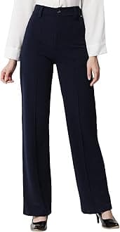 Women's Green Polyester Blend Plain Pants