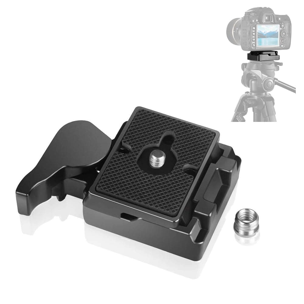 UTEBIT 323 RC2 Quick Release Plate Manfrotto 200PL-14 QR Plate Adapter with Rapid Connect Clamp and 1/4" to 3/8" Screw for DSLR Camera Tripod Ball Head