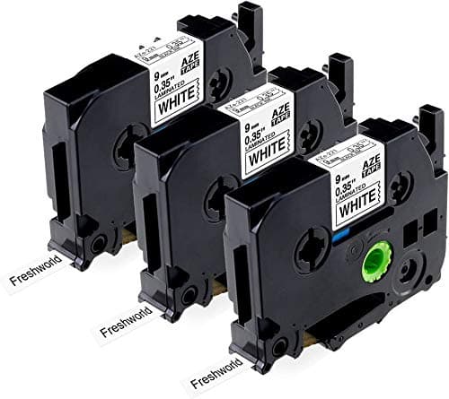 Invoker Compatible Label Tape Replacement for Brother P-touch TZe-221 TZe221 TZ221 Laminated Adhesive Cassette 0.35 Inch 9mmx8m for P-Touch 1000 1005 e100 h101c h101tb h105 h110(Black on White,3-pack)