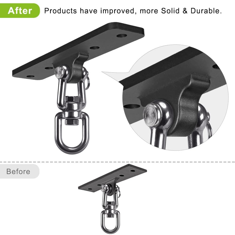 Dolibest Heavy Bag Hanger,Wall Ceiling Mount Hook 360° Rotation Wood Beam Holder Body Weight Strength Training Systems, Aerial Yoga Swing & Hammock, Resistance Band for Wooden Sets(600 LB Capacity)