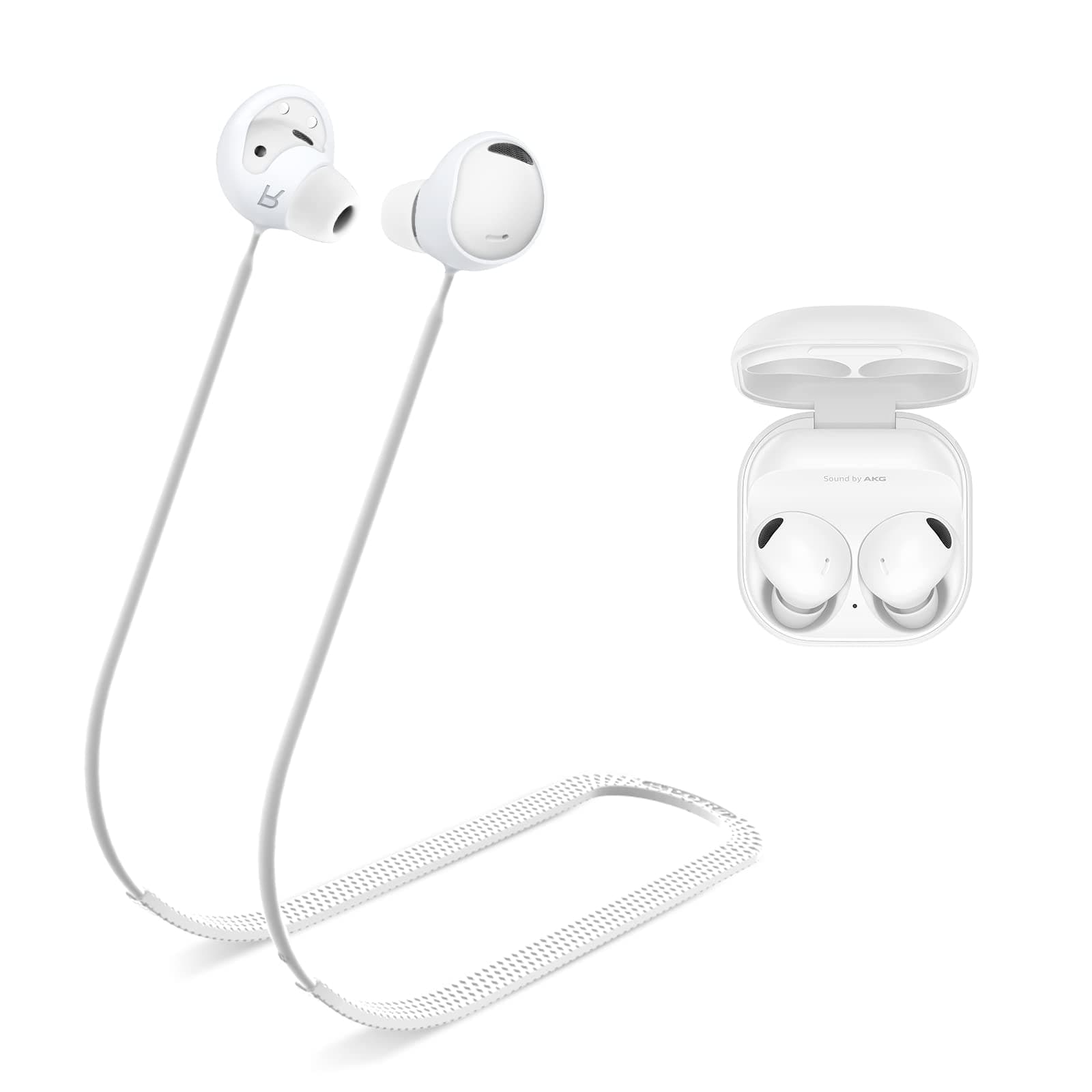 WOFRO Anti-Lost Strap for Galaxy Buds 2 Pro (2022), Sports Soft Silicone Lanyard Accessories Compatible with Samsung Galaxy Buds Pro 2 True Wireless Bluetooth Earbuds Neck Rope (white)