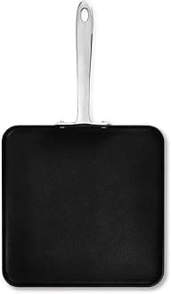 E7951364 HA1 Hard Anodized Nonstick Dishwaher Safe PFOA Free Square Griddle Cookware, 11-Inch, Black