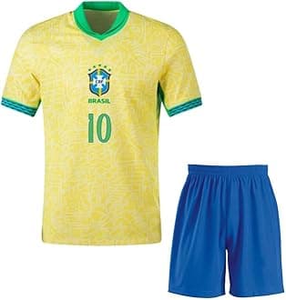 GenericBrazill Jersey 2024 Naimaar 10 with Shorts (Boys,Men,Kids)