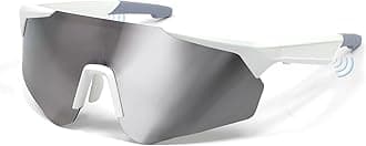 Polarized Bluetooth Sunglasses for Men,Sport Smart Glasses for Women with Open Ear Music Speakers,Built-in Mic,UV Protection Running Baseball Sunglasses, Cycling Glasses(Silver)