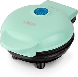 Mini Maker Portable Grill Machine + Panini Press for Gourmet Burgers, Sandwiches, Chicken + Other On the Go Breakfast, Lunch, or Snacks with Recipe Guide - Aqua