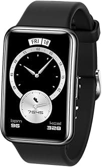 HUAWEI WATCH FIT Elegant Smartwatch, Stainless Steel Watch Frame, 1.64'' AMOLED Display, 10 Days Battery Life, All-Day SpO2 and Heart Rate Monitoring, Built-in GPS, 5ATM, Midnight Black