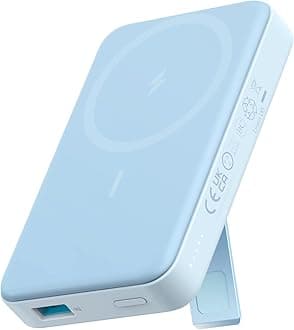 Anker 633 Magnetic Wireless Power Bank 10000mAh with Stand, 20W USB-C Power Delivery, Magsafe Compatible for iPhone 12/13/14/15/15 Plus/15Pro/15Pro Max,and Android Smartphones with Magsafe Cases-Blue