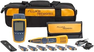 Fluke Networks MS2-KIT MicroScanner2 Copper Cable Verifier Kit, Troubleshoots RJ11, RJ45, Coax, Tests 10/100/1000Base-T, and Voip, Includes IntelliTone Pro 200 & Remote ID Kit