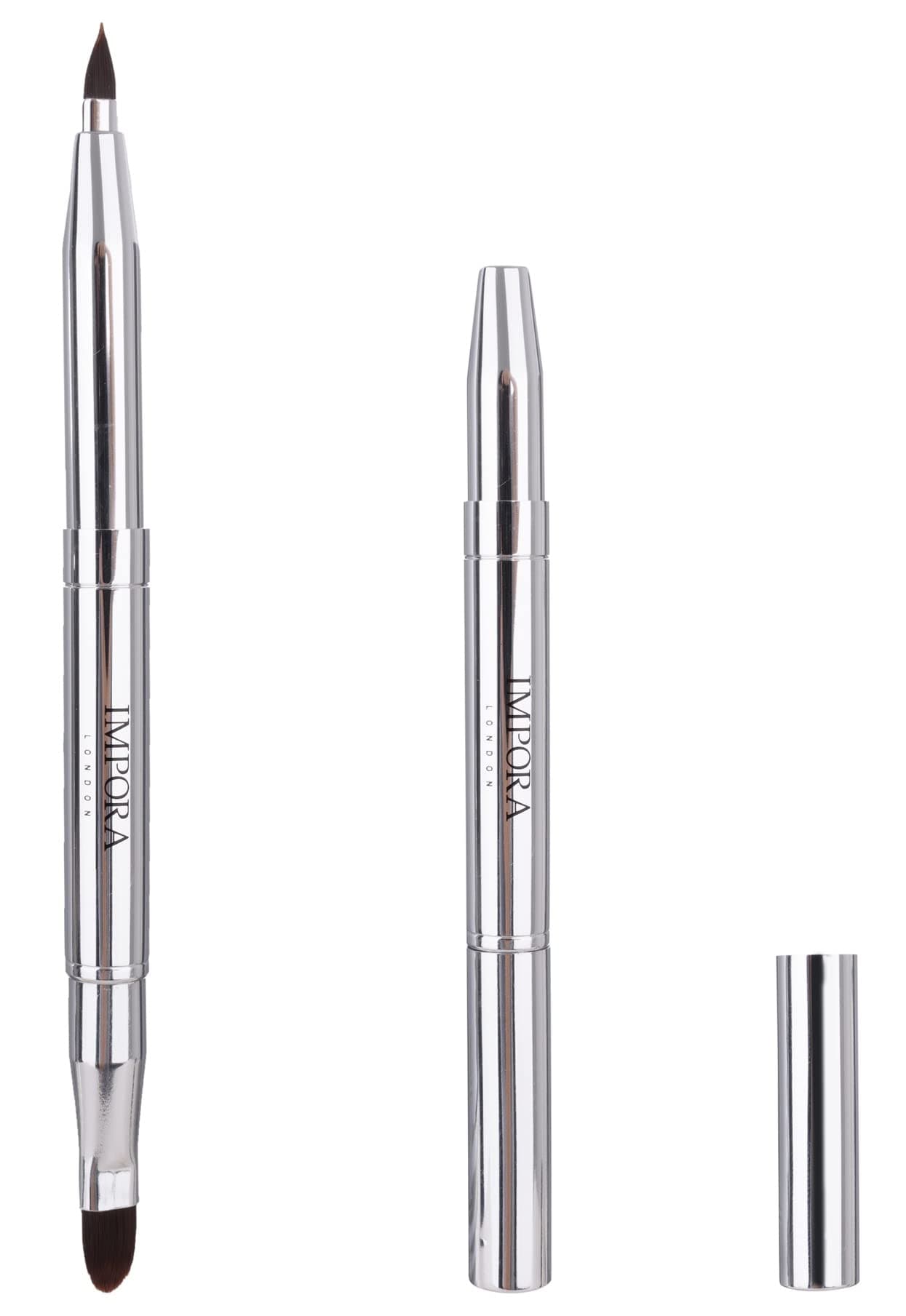 Retractable Lip Makeup Brush by Impora London. Perfect for Travel, Lightweight, Handbag Ready. Lipstick Brush with Lid.