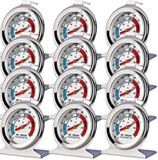 12 Pack Refrigerator Freezer Thermometer Large Dial Analog Thermometer