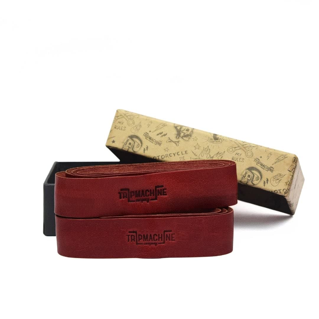 Trip Machine Company Leather Motorcycle Grips Wrap