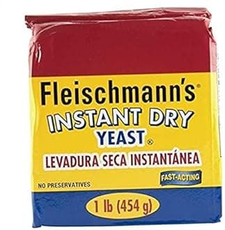 Fleischmann’s Yeast, Fleischmann’s Instant Dry Yeast, 16 Ounce - 1 Pack, Fast-Acting, Gluten Free, No Preservatives.