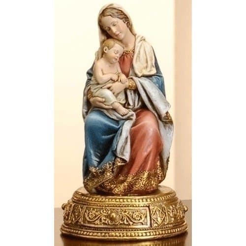 Seated Madonna & Child Figurine