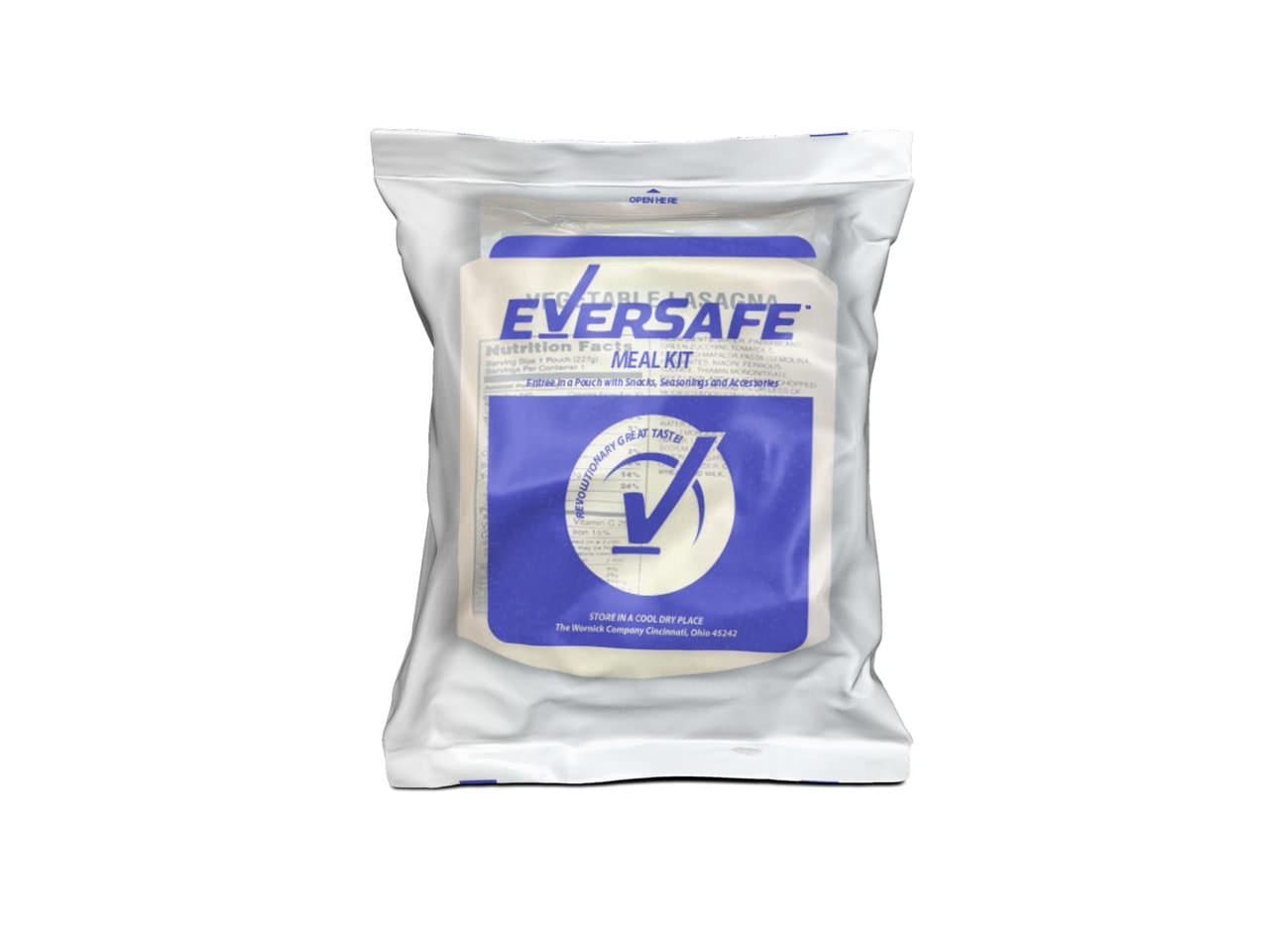 Eversafe MRE Full Meal Kit with Heater - Single Sample (Civilian MRE)
