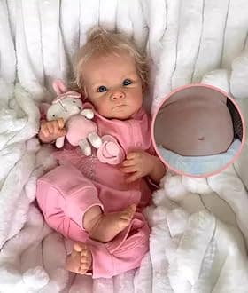 iCradle Lifelike Reborn Baby Dolls - 18inch Silicone Full Body Vinyl Realistic Baby Doll Newborn Real Life Baby Girl with Hair Gift Set for Children and Collectors