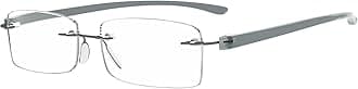 Eyekepper Small Lenes Rimless Reading Glasses Women - Frameless Reader Eyeglasses for Men Reading with Grey Arms +1.75