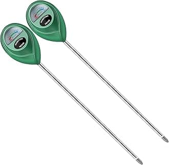 Soil Moisture Meter, 2 Pack Long Probe Soil Moisture Monitor for House Plants, Soil Hygrometer Moisture Sensor for Indoor & Outdoor, Garden, Farm, Lawn Plant Care, No Battery Needed(Green)