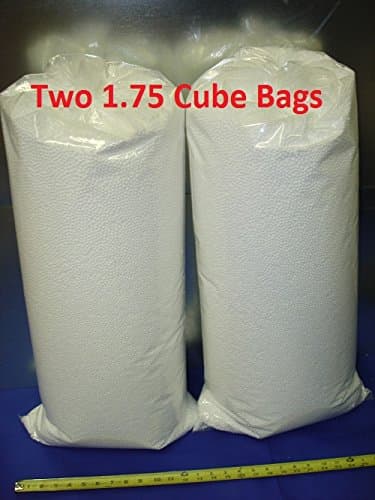 (FREE SHIPPING) SMALL BEAD Extremely Comfortable Premium 4.5MM to 5MM Three and a Half Cubic Feet 100 Liters (Two One and Three Quarter Cube Bags or One Three and a Half Cube Bag) Virgin Small Polystyrene Styrofoam Bean Bag Filler Refill Pure Bead Stuffing Packaged and Shipped in a Bag