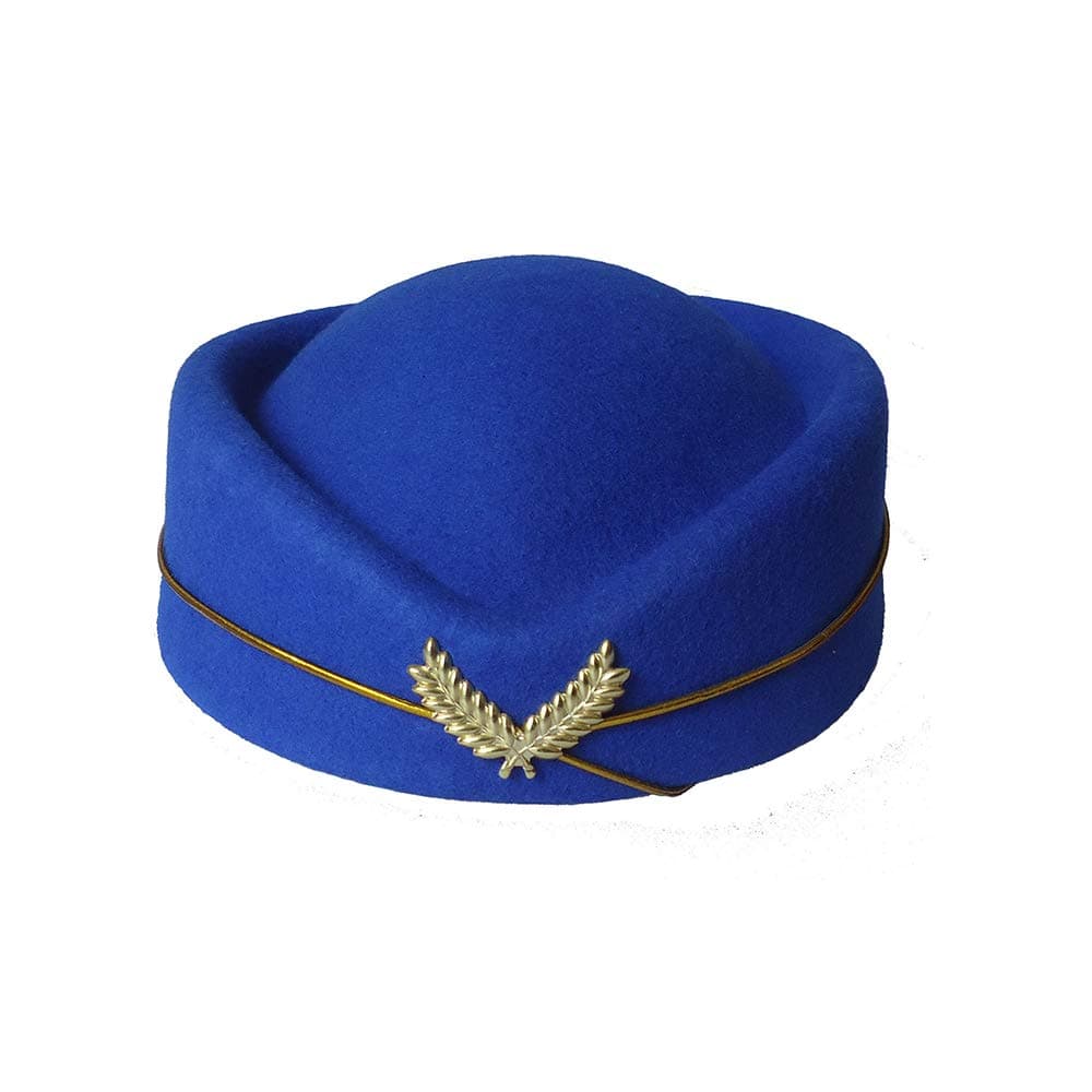 Wool Stewardess Hat Front Desk Etiquette Hat Stage Cap Show Band Aviation Hat Beige