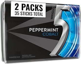 5 GUM Peppermint Cobalt Sugar Free Chewing Gum Refreshing Cooling Minty Flavor Five Gum, 35 Stick Pack