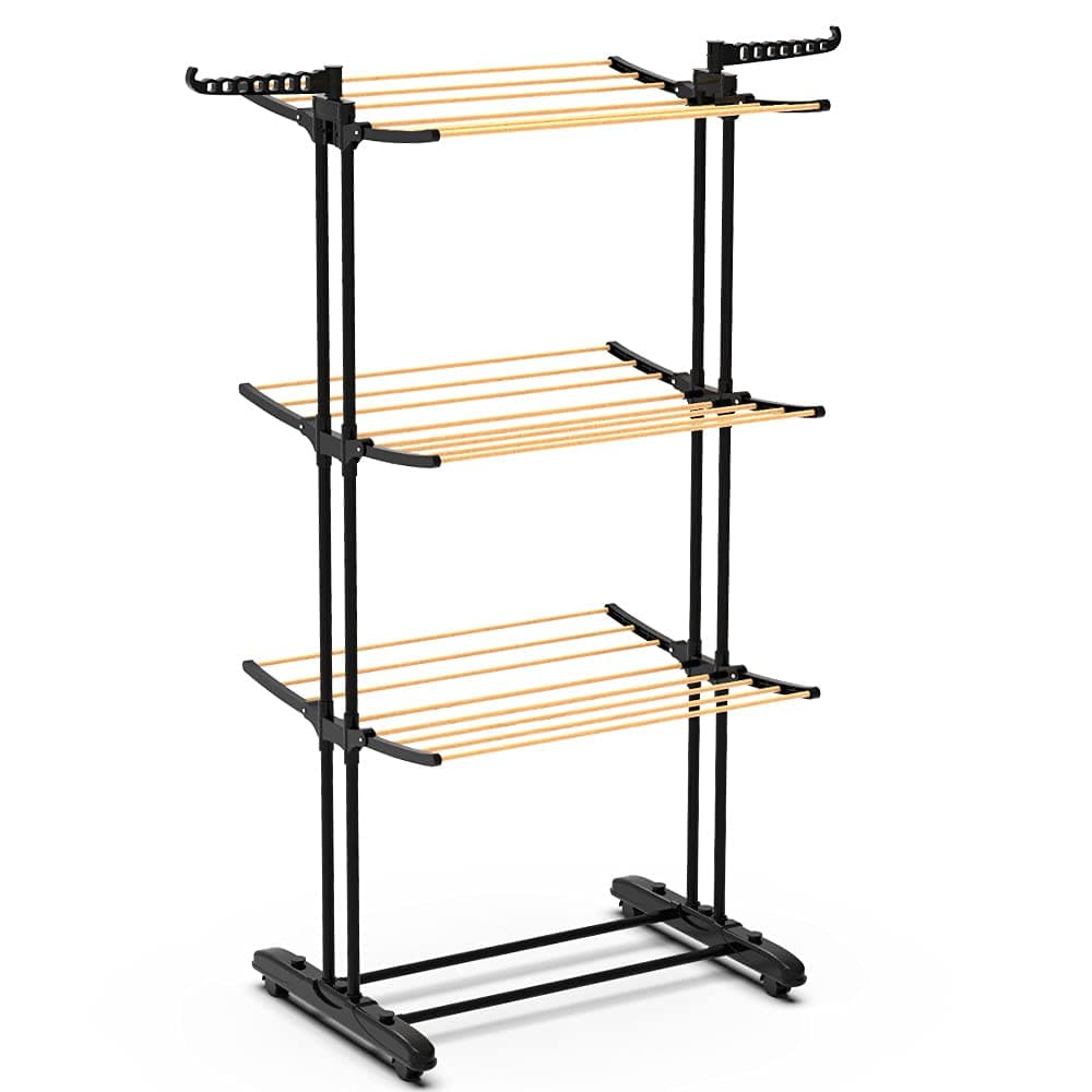 3 tier clothes airer black wood
