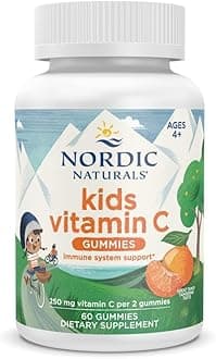 Kids Vitamin C Gummies - Tangy Tangerine - 60 Gummies - Vegan Vitamin C Supplement - Children’s Immunity and Antioxidant Support - 250 mg per Serving - 30 Servings