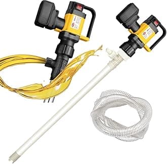 Electric Oil Barrel Pump, 130L/min Large Suction Fuel Drum Pump, 1000W Battery Powered Oil Transfer Pump, 3 Adjustable Speed Diesel Transfer Pump, Liquid Transfer Pump for High Viscosity Liquid