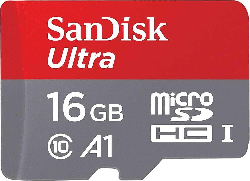 SanDisk Ultra 16GB microSDHC Memory Card + SD Adapter with A1 App Performance up to 98MB/s, Class 10, U1