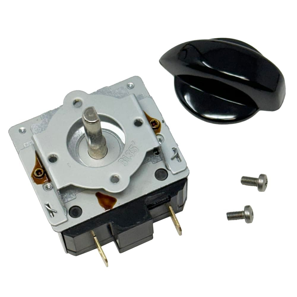 Battery Charger Timer Kit - 135 Minute with Hold Position, OEM Replacement for Schumacher 0099000094, Includes Knob and Mounting Screws, by PowerForged (697124)