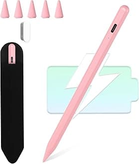 Stylus Pen for iPad 9th 10th 11th Generation with Palm Rejection, Fast Charging Pencil for iPad A16/10/9/8/7/6, for Air 5/4/3/M3, for Pro 11/12.9"(2018-2022), Mini 5/6 (Pink)