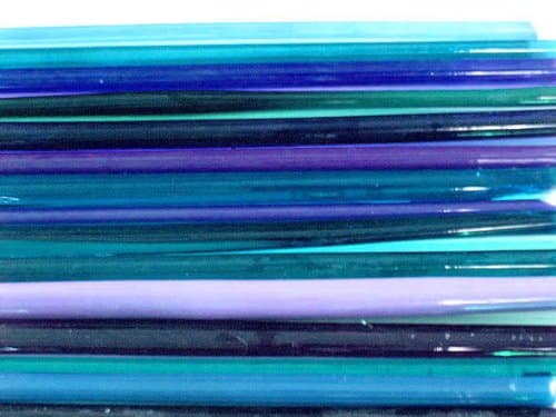 Devardi Glass Handmade Lampwork, Beadmaking Glass Rods, COE 104 Blues Mix 1 Lb