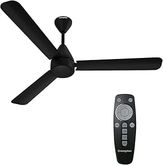 - Crompton Energion Hyperjet 1200mm BLDC Ceiling Fan | Point Anywhere Remote Control | BEE 5 Star Rated Energy Efficient | Superior Air Delivery | Anti-Rust | 2 Year Manufacturer Warranty | Matte Black