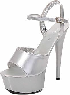 15CM/5.9IN Unisex Men's Women's Stilettos Ankle Strap High Heels Sandals Platform Party Shoes Open Toe Stiletto Pumps