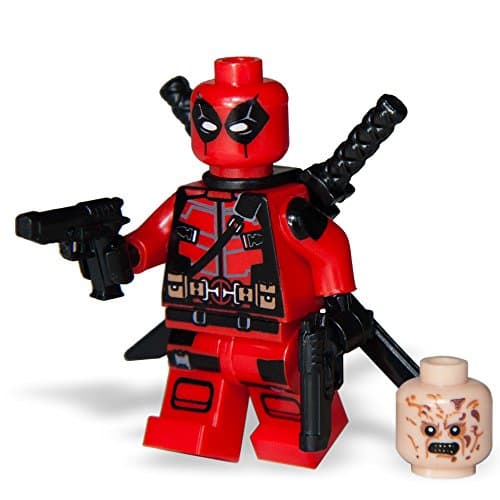DeadPool Minifigure Character , 100% Lego Compatible Building Blocks Collection With Extra Weapons by Trendyz