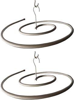 ️ Set of 2 Round Clothes Drying Stand Laundry Hanger for Bed Sheet, Blanket, Mattress, and Towel (Color: White)(Iron) (2)