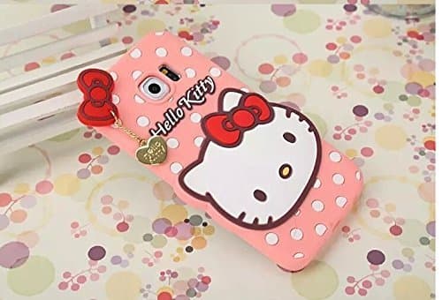 S6 Case,Galaxy S6 Case,Galaxy S6 Silicone Case,Tribe-Tiger Cartoon Hello Kitty Silicon Gel Rubber Case Cover Skin for Samsung Galaxy S6(Pink Kitty)