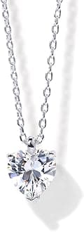 14K Gold Plated 925 Sterling Silver CZ Diamond Pendant Necklace for Women | Adjustable Slider
