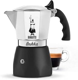 New Brikka Aluminium Coffee Maker with Double Cream 4 Cups