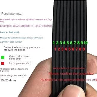 MYruN V-Belt Treadmill Belt Drive Belt 230J/PJ584 240J/PJ610 3/5Ribs Rubber Multi Groove Belt Multi Wedge Treadmill Motor Bike Fitness MYruN (Size : 305J-PJ775, Style : 1PC_7RIBS)