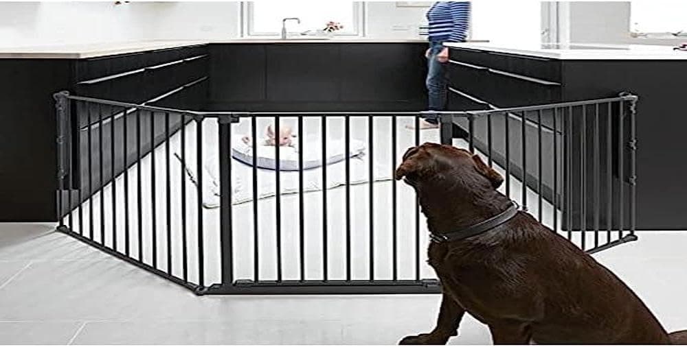 Scandinavian Pet Design Super Extra-Wide Gate, Black