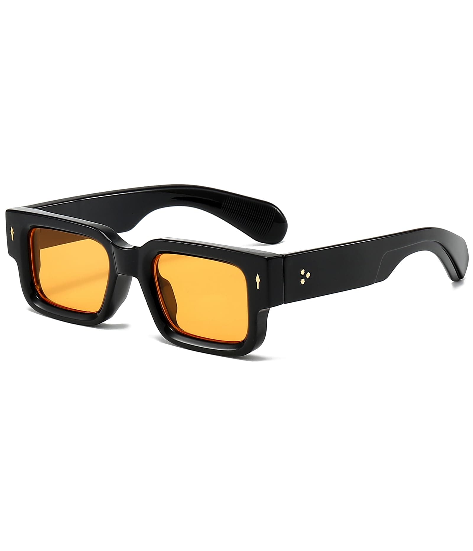 Thick Frame Square Sunglasses for Women Men Chunky Rectangle Sun Glasses Black Shades UV400 Protection