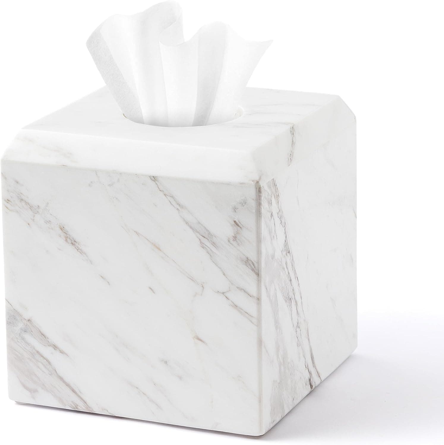 White Natural Marble Tissue Box Cover